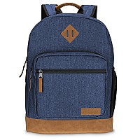 Wrangler Yellowstone Genuine Denim Sturdy Backpack For Travel Classic Logo Casual Daypack For Travel With Padded Laptop Notebook