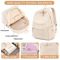 School Backpack For Teens Large Corduroy Bookbag Lightweight 17 Inch Laptop Bag For Girls Women Casual High School College Cord