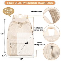 School Backpack For Teens Large Corduroy Bookbag Lightweight 17 Inch Laptop Bag For Girls Women Casual High School College Cord