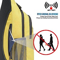 G4Free Sling Bag Rfid Blocking Sling Backpack Crossbody Chest Bag Daypack For Hiking Travelyellow