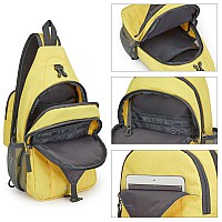 G4Free Sling Bag Rfid Blocking Sling Backpack Crossbody Chest Bag Daypack For Hiking Travelyellow