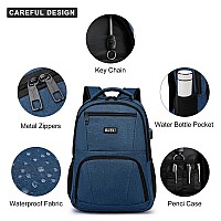 Rjeu Backpack For Men School Backpack For Teens Business Waterresistant Travel Laptop Back Pack With Usb Charging Port 156