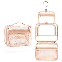 Cubetastic Clear Toiletry Bag For Women Small Travel Bag With 360 Hanging Hook Clear Makeup Bags For Travelling Portable Cosmet