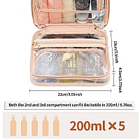 Cubetastic Clear Toiletry Bag For Women Small Travel Bag With 360 Hanging Hook Clear Makeup Bags For Travelling Portable Cosmet