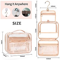 Cubetastic Clear Toiletry Bag For Women Small Travel Bag With 360 Hanging Hook Clear Makeup Bags For Travelling Portable Cosmet