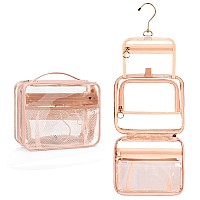 Cubetastic Hanging Travel Toiletry Bag For Women Clear Makeup Bags Portable Transparent Cosmetic Case Small Skincare Pouch Wate