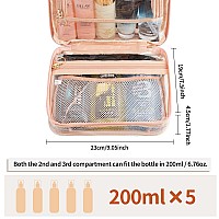 Cubetastic Hanging Travel Toiletry Bag For Women Clear Makeup Bags Portable Transparent Cosmetic Case Small Skincare Pouch Wate