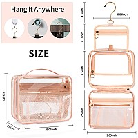 Cubetastic Hanging Travel Toiletry Bag For Women Clear Makeup Bags Portable Transparent Cosmetic Case Small Skincare Pouch Wate