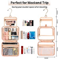 Cubetastic Hanging Travel Toiletry Bag For Women Clear Makeup Bags Portable Transparent Cosmetic Case Small Skincare Pouch Wate