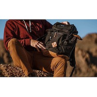 Eddie Bauer Bygone Backpack With Exterior Pockets And Laptop Compatible Sleeve Black 25L