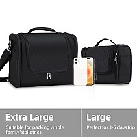 Buruis Extra Large Capacity Toiletry Bag For Women And Men Hanging Toiletry Organizer Cosmetics Makeup Bag Waterresistant Dop