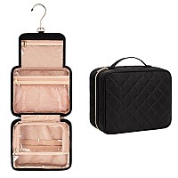 Cubetastic Hanging Travel Toiletry Bag Portable Makeup Organizer For Women Men 3 Compartment Cute Cosmetic Case Waterresistan