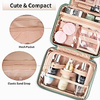 Cubetastic Hanging Travel Toiletry Bag Green Makeup Organizer For Women Men 3 Compartment Portable Cute Cosmetic Case Waterre