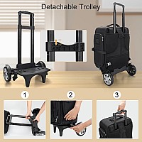 Relavel Rolling Makeup Case With Big Wheels Trolley Travel Train Case Organizer Extra Large Cosmetic Cases With Adjustable Div