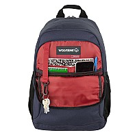 Wolverine Lightweight Water Resistant Rugged Backpack For Travel Or Work Laptopnavy 23L