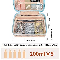 Cubetastic Hanging Travel Toiletry Bag Clear Makeup Bag Transparent 3 Comparment Small Travel Bag Cosmetic Organizer Case Port