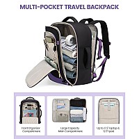 Lovevook Travel Backpack For Women 40L Carry On Backpack For Airplanes Personal Item Bag For Airlines Fits 17 Inch Laptop Tsa