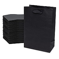 Black Gift Bags With Handles 6X3X9 50 Pack Mini Gift Bags With Handles Boutique Bags Kraft Paper Totes For Wedding Party Fa