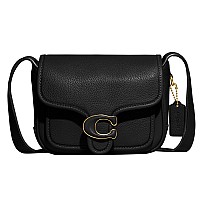 Coach Polished Pebble Tabby Messenger 19 Black