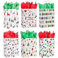 Suncolor 30 Pack Small Christmas Gift Bags With Tissue Paper