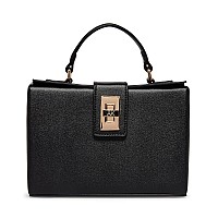 Anne Klein Convertible Box Bag With Ak Enamel Turn Lock Blackblack