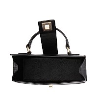 Anne Klein Convertible Box Bag With Ak Enamel Turn Lock Blackblack