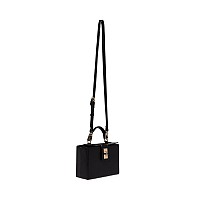 Anne Klein Convertible Box Bag With Ak Enamel Turn Lock Blackblack