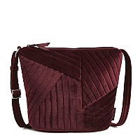 Vera Bradley Velvet Bucket Crossbody Purse Raisin