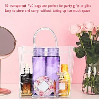 30 Pack Clear Gift Bags With Handle Reusable Plastic Bags Small Gift Wrap Tote Bags Clear Bags For Gifts Wedding Party Favors