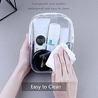 Clear Pouch Small Clear Makeup Bag 66X23X47 Tsa Approved Toiletry Bag Clear Travel Bags For Toiletries Clear Cosmet