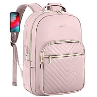 Lovevook Leather Backpack For Women156 Inch Leather Laptop Backpack Women Computer Backpack Laptop Bagstylish Quilted Travel