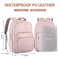 Lovevook Leather Backpack For Women156 Inch Leather Laptop Backpack Women Computer Backpack Laptop Bagstylish Quilted Travel