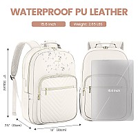 Lovevook Leather Backpack For Women156 Inch Leather Laptop Backpack Women Computer Backpack Laptop Bagstylish Quilted Travel