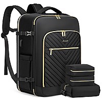 Lovevook Carry On Travel Backpack For Airplanespersonal Item Backpack Travel Bag With 3 Packing Cubeswaterproof Backpack Tsa F