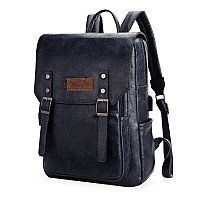 Wrangler Backpack For Women Men Vegan Leather Travel Laptop Backpack Navy Blue College Backpack With Usb Charging Port Wg9804