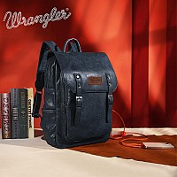 Wrangler Backpack For Women Men Vegan Leather Travel Laptop Backpack Navy Blue College Backpack With Usb Charging Port Wg9804