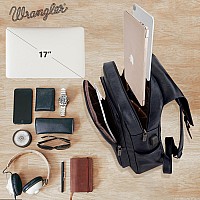 Wrangler Backpack For Women Men Vegan Leather Travel Laptop Backpack Navy Blue College Backpack With Usb Charging Port Wg9804