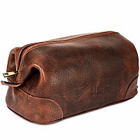 Hlc Leather Toiletry Bag For Men Best Gift For Men Premium Genuine Leather Dopp Kit Shaving Kit Organizer Travel Kit Pouch B