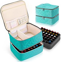 Nail Polish Organizer Case Holds 42 Bottles 15Ml05 Floz Doublelayer Nail Polish Storage With Adjustable Dividers Portabl