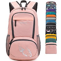 Fengdong 35L Lightweight Foldable Waterproof Packable Travel Hiking Backpack Daypack For Men Women Pink