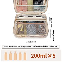 Cubetastic Clear Makeup Bags Toiletry Bag Hanging Travel Bag For Toiletries 3 Compartment Transparent Cosmetic Organizer Case