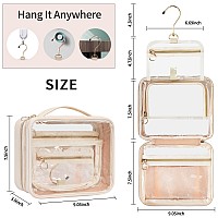 Cubetastic Clear Makeup Bags Travel Make Up Organizer Storage Case Hanging Toiletry Bag With Zipper Compartment Small Travel