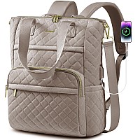 Lovevook Laptop Backpack For Women 17 Inchdiamond Quilted Convertible Backpack Tote Laptop Computer Work Bagcute Womens Travel