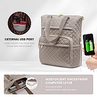 Lovevook Laptop Backpack For Women 17 Inchdiamond Quilted Convertible Backpack Tote Laptop Computer Work Bagcute Womens Travel