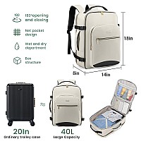 Lovevook 40L Large Travel Backpack For Women Men 17 Inch Carry On Backpack For Traveling On Airplane Personal Item Travel Bag