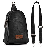 Wrangler Leather Crossbody Bag Black Small Sling Bag For Women