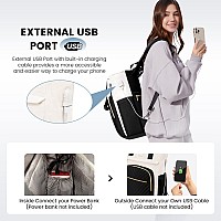 Lovevook Laptop Backpack For Women 173 Inch Work Business Laptop Bag Wide Top Open Teacher Nurse Bag With Usb Port Waterproo