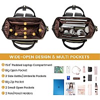 Lovevook Leather Backpack For Women17 Inch Leather Laptop Backpack Womenprofessional Work Backpack Nurse College Teacher Bagw