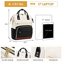 Lovevook Leather Backpack For Women17 Inch Leather Laptop Backpack Womenprofessional Work Backpack Nurse College Teacher Bagw