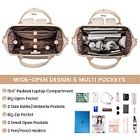 Lovevook Leather Backpack For Women17 Inch Leather Laptop Backpack Womenprofessional Work Backpack Nurse College Teacher Bagw